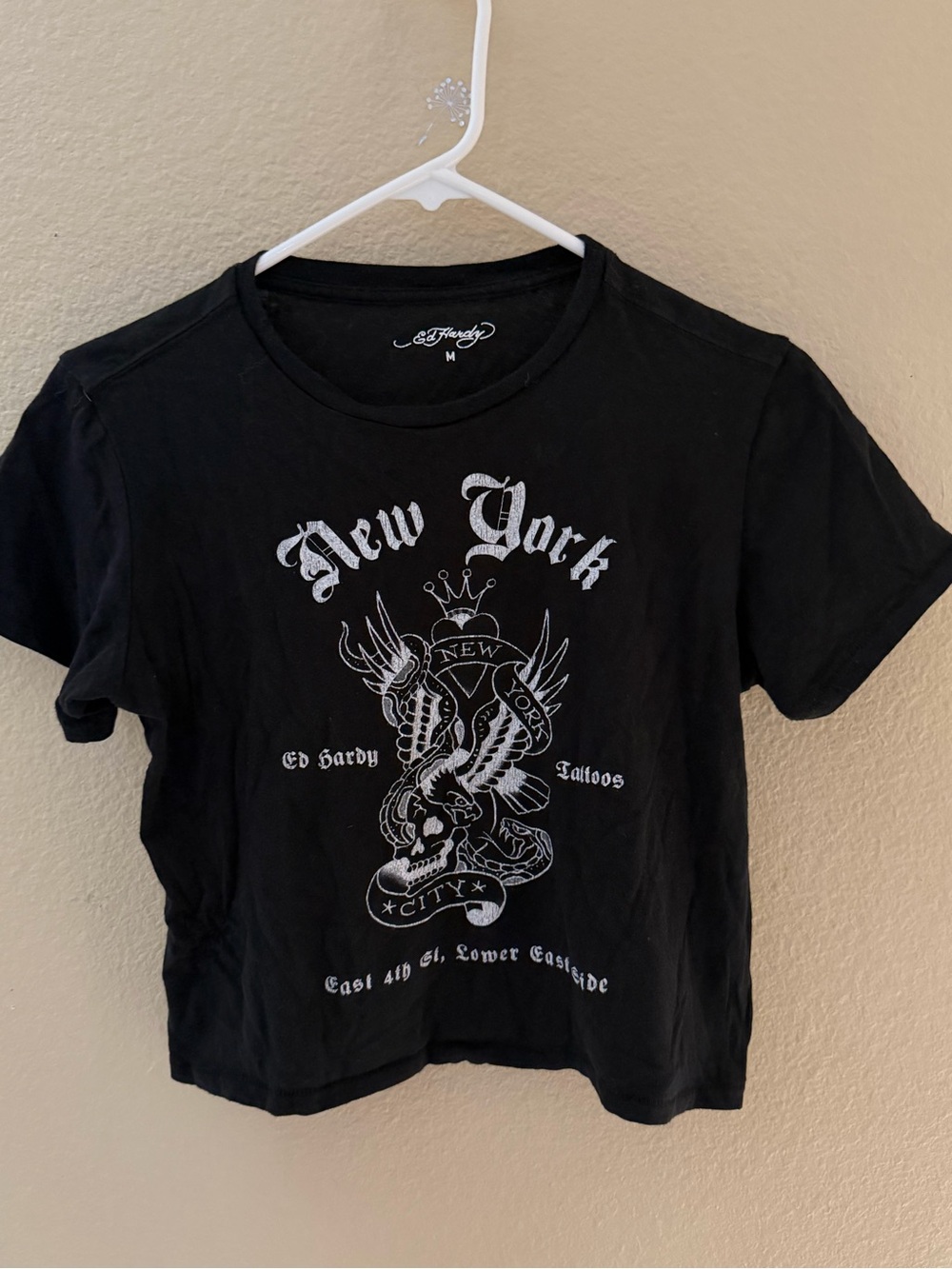 Ed Hardy Black Graphic 'New York' Short Sleeve Tee